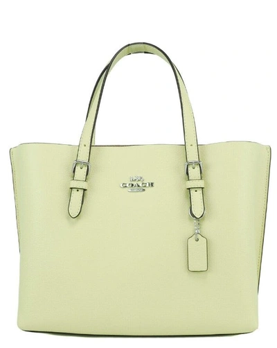Coach (c4084) Mollie 25 Pale Lime Small Leather Tote Crossbody Handbag Purse In Green