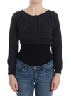 Ermanno Scervino Chic Cashmere-blend Cropped Sweater In Blue In Gray