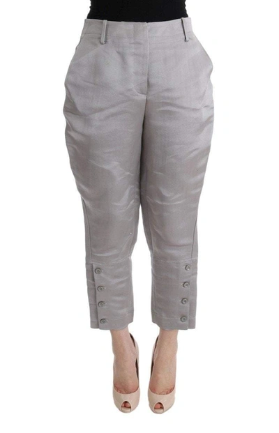 Ermanno Scervino Women   Silk Cropped Casual Trousers In Grey