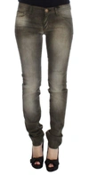 Ermanno Scervino Women   Wash Cotton Blend Slim Fit Jeans In Gray