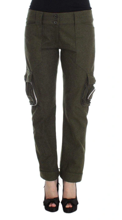 Ermanno Scervino Women   Wool Blend Loose Fit Cargo Pants In Green