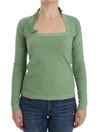 Ermanno Scervino Women   Wool Blend Striped Long Sleeve Sweater In Green