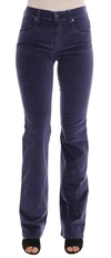 Ermanno Scervino Women  Purple Corduroy Stretch Bootcut Pants In Purple