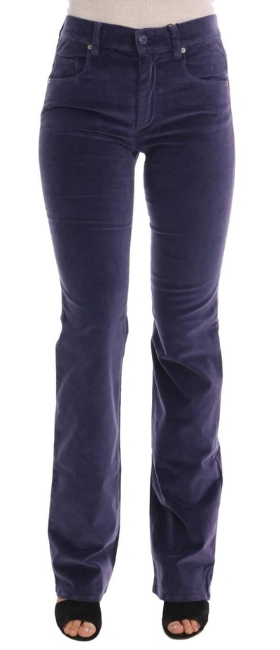 Ermanno Scervino Women  Purple Corduroy Stretch Bootcut Trousers