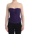 ERMANNO SCERVINO WOMEN  PURPLE LINGERIE CORSET BUSTIER TOP FLORAL LACE