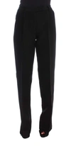 Ermanno Scervino Women  Striped Cotton Blend Wide Legs Pants In Black