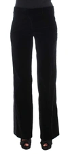 ERMANNO SCERVINO WOMEN  STRIPED VELVET VISCOSE BOOTCUT PANTS