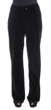 Ermanno Scervino Women  Velvet Cotton Straight Legs Pants In Black