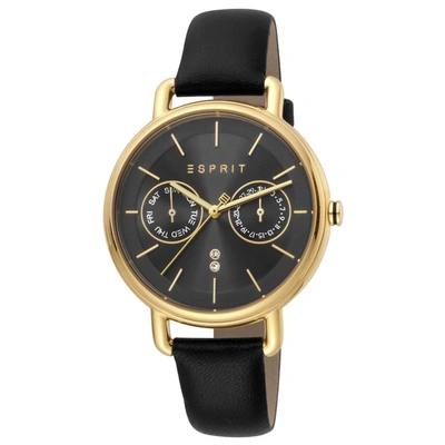 Esprit Gold Quartz Leather Strap   Watch