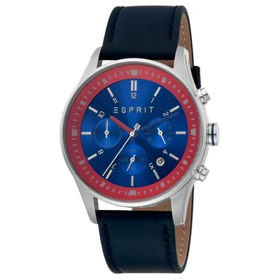 Esprit Quartz Silver Men Leather Strap Watch