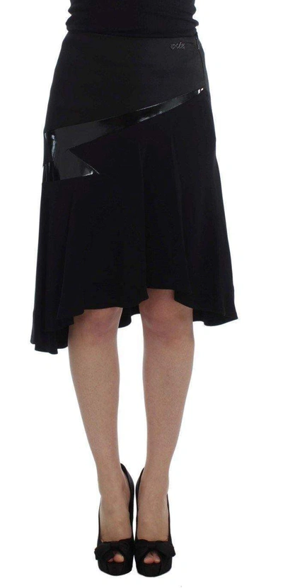 Exte Cotton Stretch Straight Skirt In Black