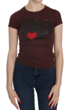 EXTE HEARTS SHORT SLEEVE CASUAL T-SHIRT TOP