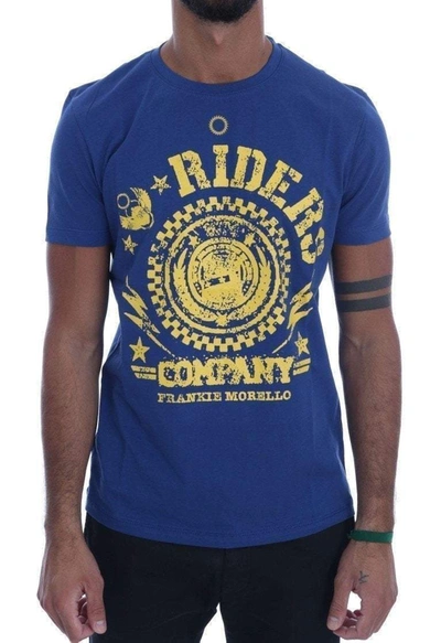 Frankie Morello Cotton  Crewneck T-shirt In Blue