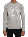 Frankie Morello Cotton Crewneck Pullover Sweater In Gray