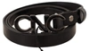 COSTUME NATIONAL BLACK LEATHER LETTER LOGO BUCKLE BELT