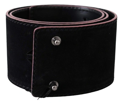 Costume National Black Leather Wide Waist Studded Women Belt