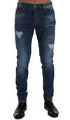 FRANKIE MORELLO WASH TORN DUNDEE SLIM FIT JEANS