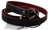 COSTUME NATIONAL BLACK RED SKINNY LEATHER LOGO BELT