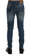 Frankie Morello Wash Torn Dunfermile Slim Fit Jeans In Blue