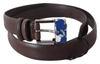Costume National Brown Genuine Leather Silver Buckle Belt In Brown
