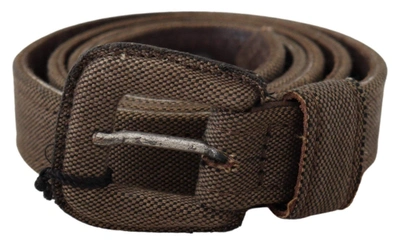 Costume National Brown Leather Logo Buckle Waist Belt