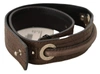 Costume National Brown Leather Silver Fastening Belt In Brown