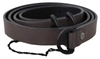 Costume National Brown Leather Skinny Round Buckle Belt In Brown