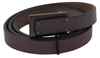 Costume National Brown Leather Tactical Logo Buckle Dark In Brown