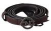 Costume National Brown Skinny Leather Round Logo Buckle Belt In Brown