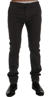 Gf Ferre' Cotton Stretch Chinos Pants In Gray