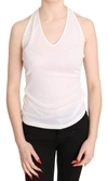 Gf Ferre' Halter Cotton Sleeveless Casual Tank Top Blouse In White