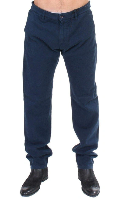 Gf Ferre' Stretch Straight Fit Trousers Chinos In Blue