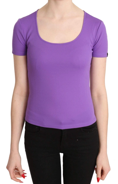 Gf Ferre' Purple  Polyester Short Sleeve Top  Blouse
