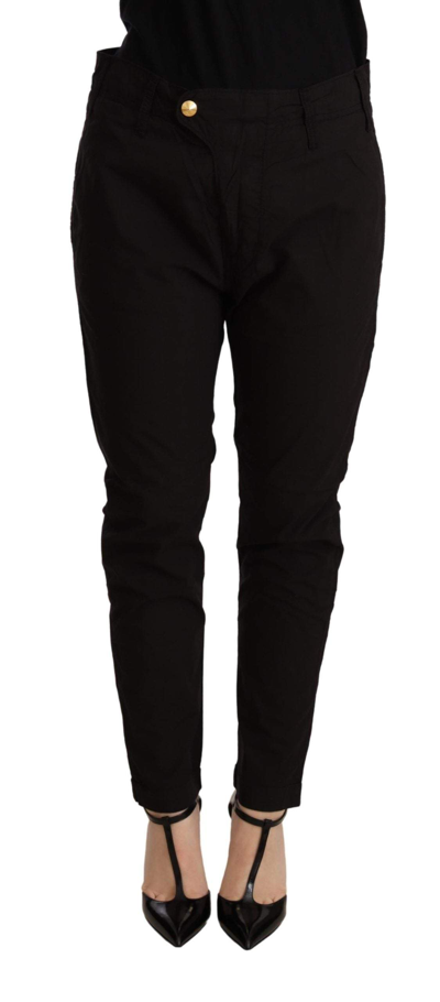 Cycle Black Mid Waist Baggy Fit Skinny Trouser