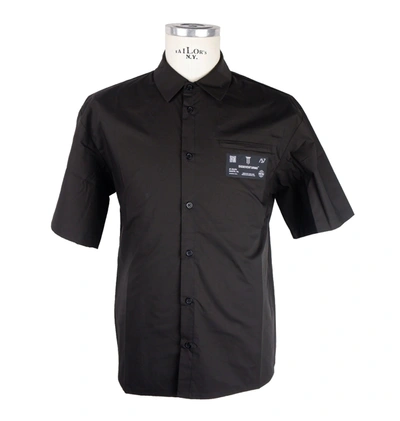 Diego Venturino Cotton Brand Design On Back  Shirt In Black