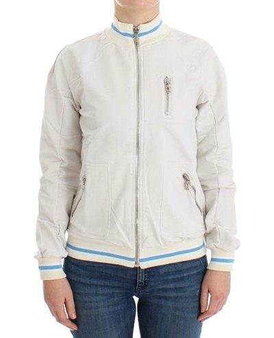 John Galliano Mock Zip Cardigan Sweatshirt Sweater In White