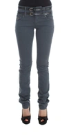 John Galliano Slim Fit High Waist Jeans In Blue