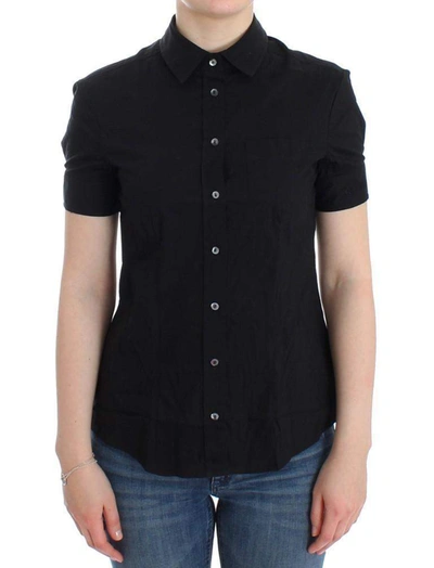 John Galliano Cotton Shirt Top In Black