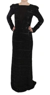 JOHN RICHMOND SILK FULL LENGTH SEQUINED GOWN DRESS