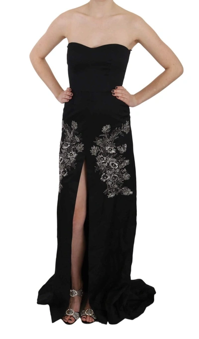 John Richmond Black Sequined Flare Ball Gown Dress