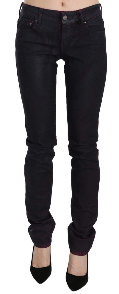 Just Cavalli Cotton Low Waist Skinny Denim Pants In Black