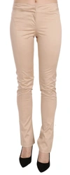 Just Cavalli Cream Low Waist Skinny Formal Trousers Pants In Cream
