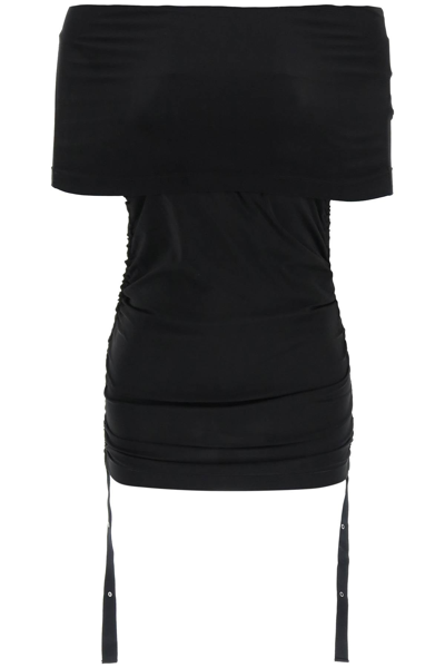 Dion Lee Doric Gathered Top In Black