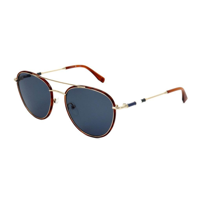 Lacoste L102snd Gold Metal Frame Sunglasses In Brown