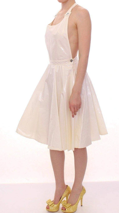 Licia Florio Halterneck Knee Length Tea Dress In White