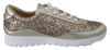 JIMMY CHOO MONZA ANTIQUE GOLD LEATHER SNEAKERS