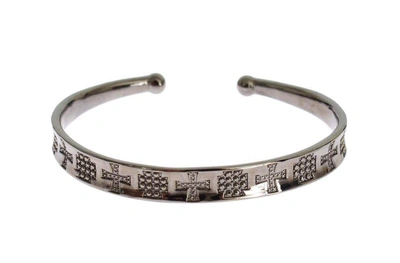 Nialaya Grey Rhodium 925 Silver Bangle Bracelet