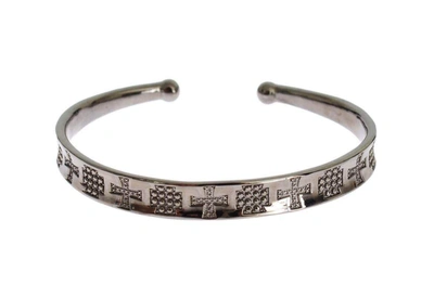 Nialaya Gray Rhodium 925 Silver Bangle Bracelet