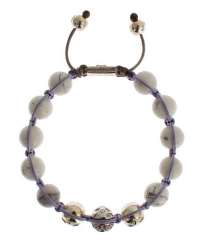 Nialaya Purple Cz Howlite 925 Silver Bracelet