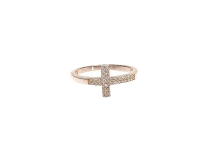 Nialaya Silver Cz Cross 925 Ring